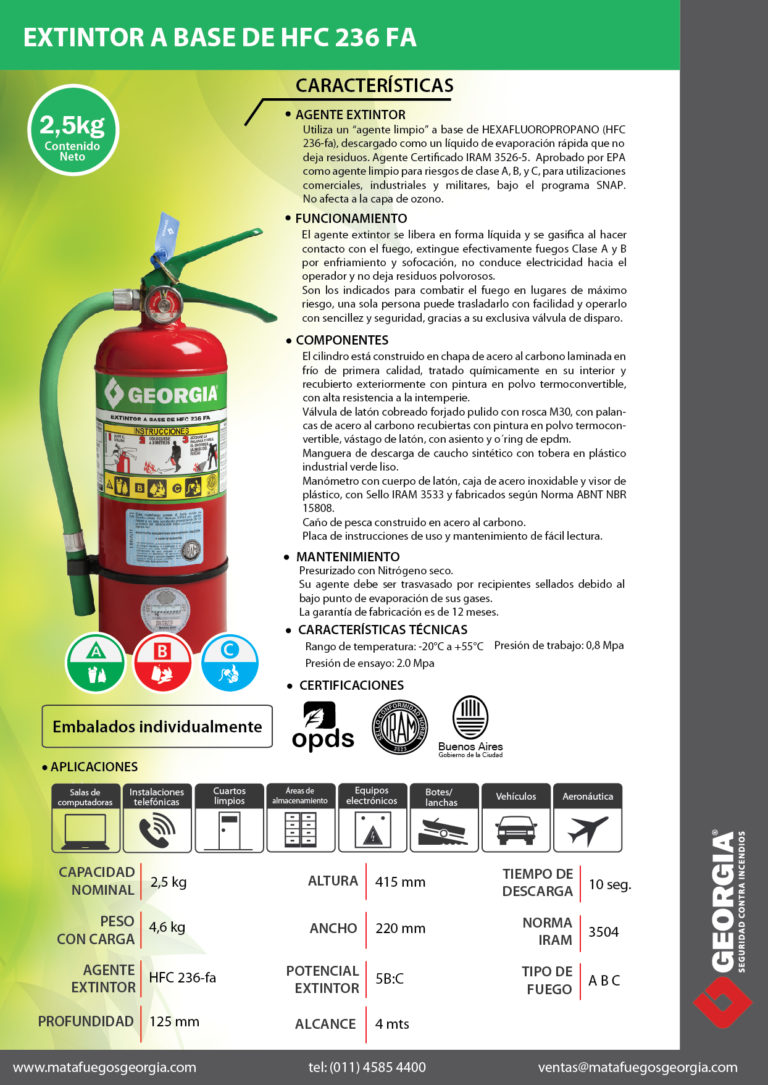 2_Ficha técnica HFC 236-fa-01 | GRUPO GEORGIA - Prevención y Extinción